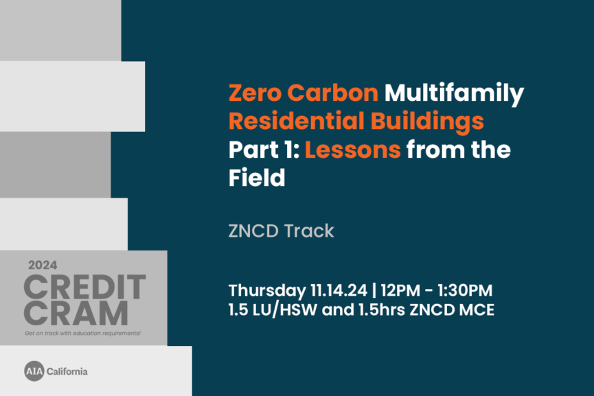 Credit Cram ZNCD Zero Carbon Multifamily Residential Buildings Part 1