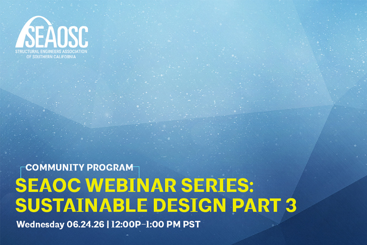 Community Partner Webinar SEAOC Webinar Series x
